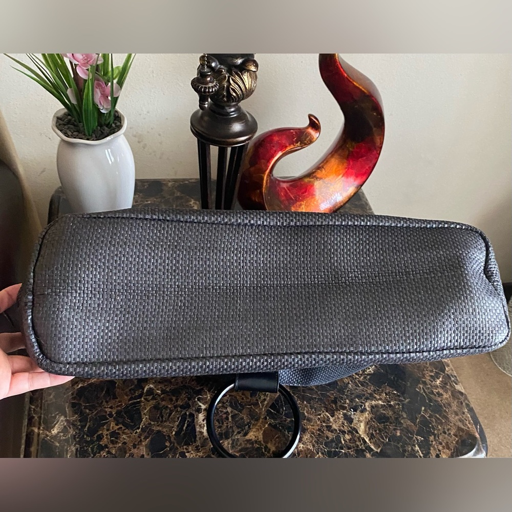 EUC - Kate Spade ♠️ New York Black Raffia Large Tote Bag With Ring Handles - Picture 9 of 13